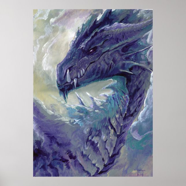 Poster Portrait de dragon : violet (Devant)