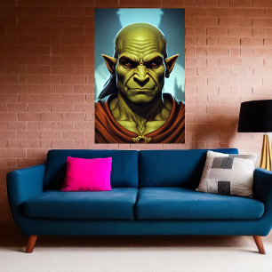 Poster Portrait de Elf orc hybride mâle   Art AI