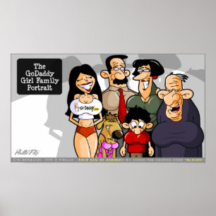Poster Portrait de famille de fille de GoDaddy