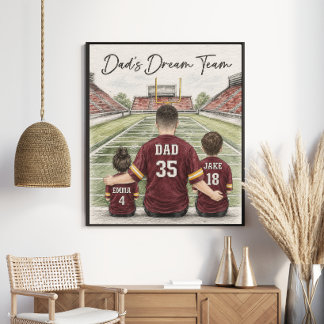 Poster Portrait de famille de football de l'équipe de rêv