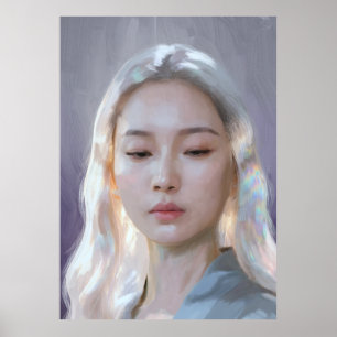 Poster Portrait de femme calme et serein