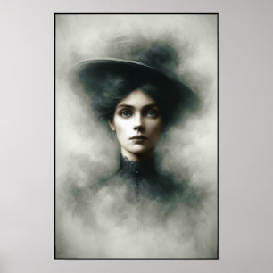 Poster Portrait de femme mystérieux de l'ère victorienne