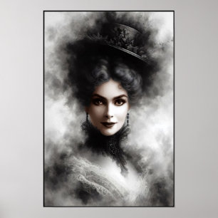 Poster Portrait de femme victorienne mystérieuse Art
