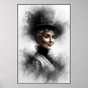 Poster Portrait de femme victorienne mystérieuse Art