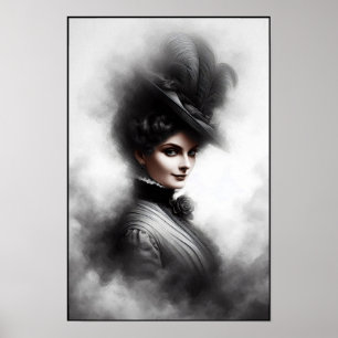 Poster Portrait de femme victorienne mystérieuse Art