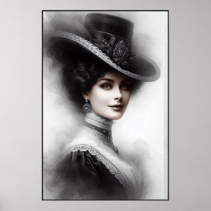 Poster Portrait de femme victorienne mystérieuse Art
