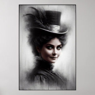 Poster Portrait de femme victorienne mystérieuse Art