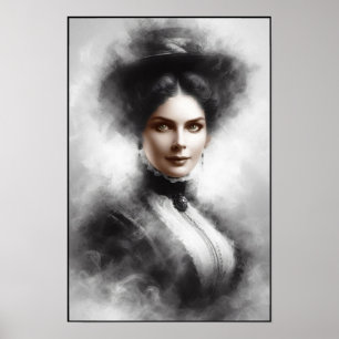 Poster Portrait de femme victorienne mystérieuse Art
