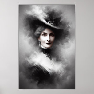 Poster Portrait de femme victorienne mystérieuse Art
