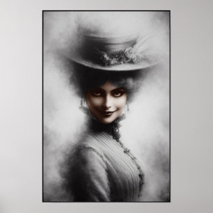 Poster Portrait de femme victorienne mystérieuse Art