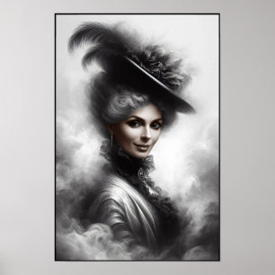 Poster Portrait de femme victorienne mystérieuse Art