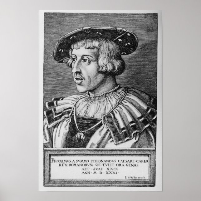 Poster Portrait de Ferdinand I de Habsburg, 1531 (Devant)