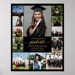 Poster Portrait de fin d'études Collage de photos personn