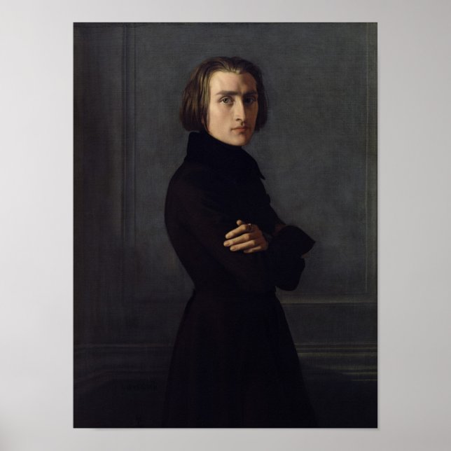 Poster Portrait de Franz Liszt 1839 (Devant)