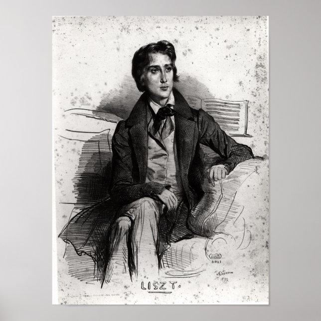 Poster Portrait de Franz Liszt août 1832 (Devant)