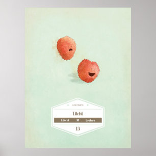 Poster Portrait de fruit Lychee