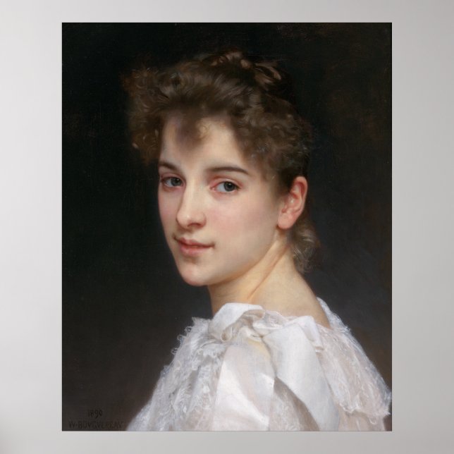 Poster Portrait de Gabrielle Cot Bouguereau Canvas (Devant)