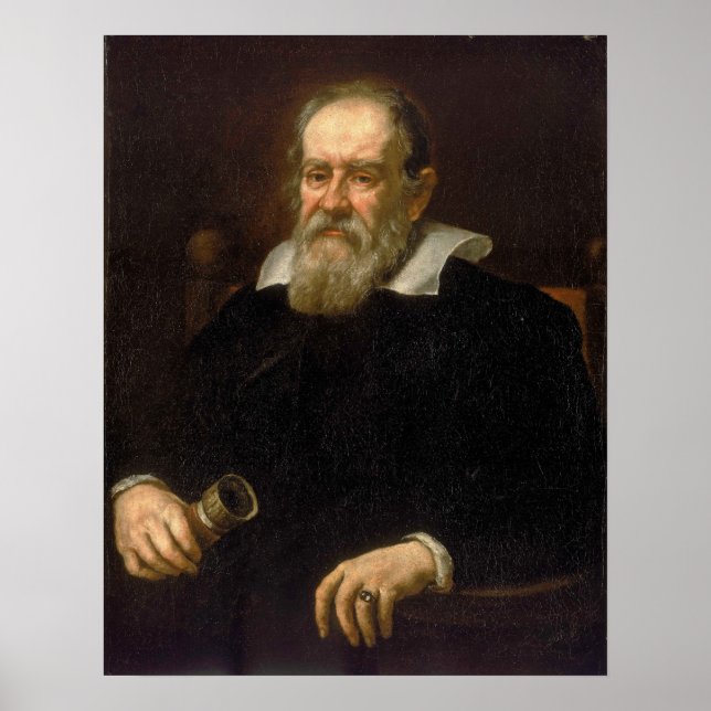Poster Portrait de Galileo Galilei par Justus Sustermans (Devant)