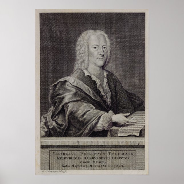 Poster Portrait de Georg Philipp Telemann (Devant)