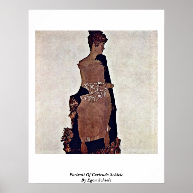 Poster Portrait De Gertrude Schiele Par Egon Schiele (Devant)