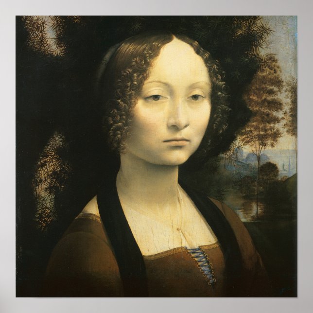 Poster Portrait de Ginevra Benci de Léonard de Vinci (Devant)