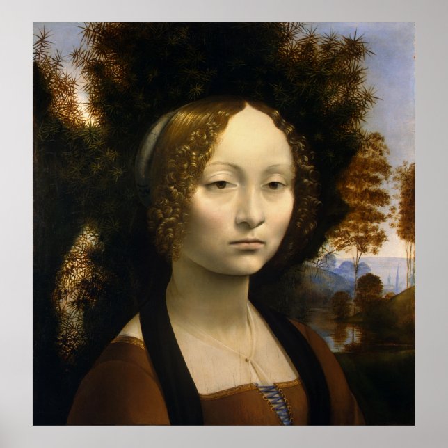 Poster Portrait de Ginevra de Benci par Leonardo da Vinci (Devant)