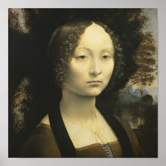 Poster Portrait de Ginevra de Benci vers 1476