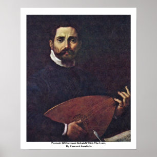 Poster Portrait de Giovanni Gabrieli avec le luth