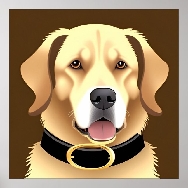 Poster Portrait de Golden Retriever  (Devant)