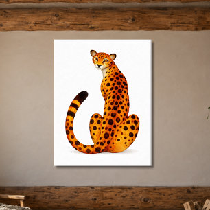 Poster Portrait de guépard tacheté, vue de dos