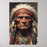 Portrait de guerrier chef indien Geronimo