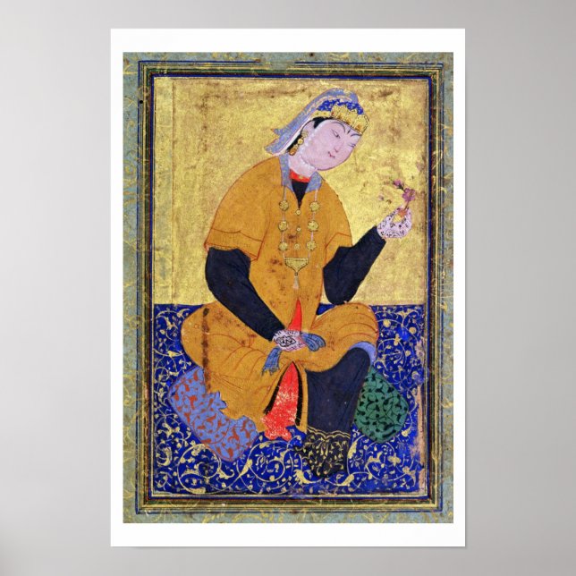 Poster Portrait de Hamida Banu Begum, tenant un sceau, ma (Devant)