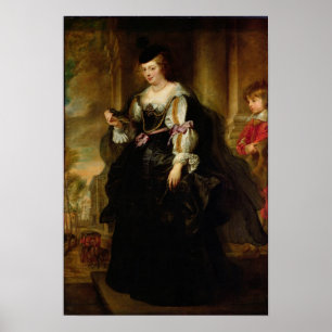 Poster Portrait de Helene Fourment avec un entraîneur, c.