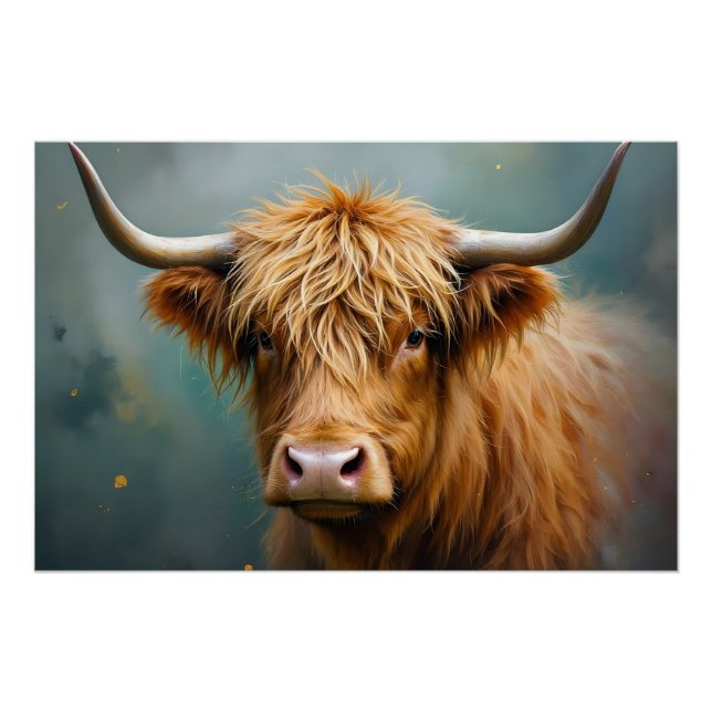 Poster Portrait de Highland Cow (Devant)