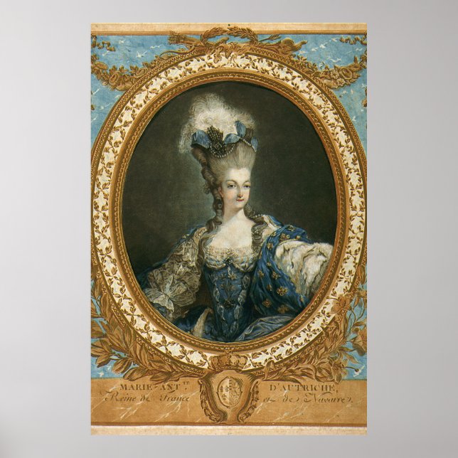 Poster Portrait de Janinet de Marie-Antoinette (Devant)