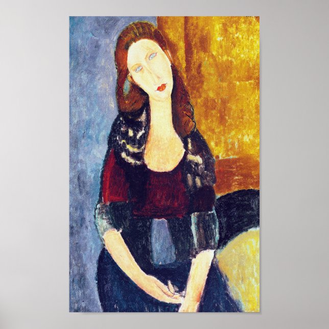 Poster Portrait de Jeanne Hebuterne, Modigliani (Devant)