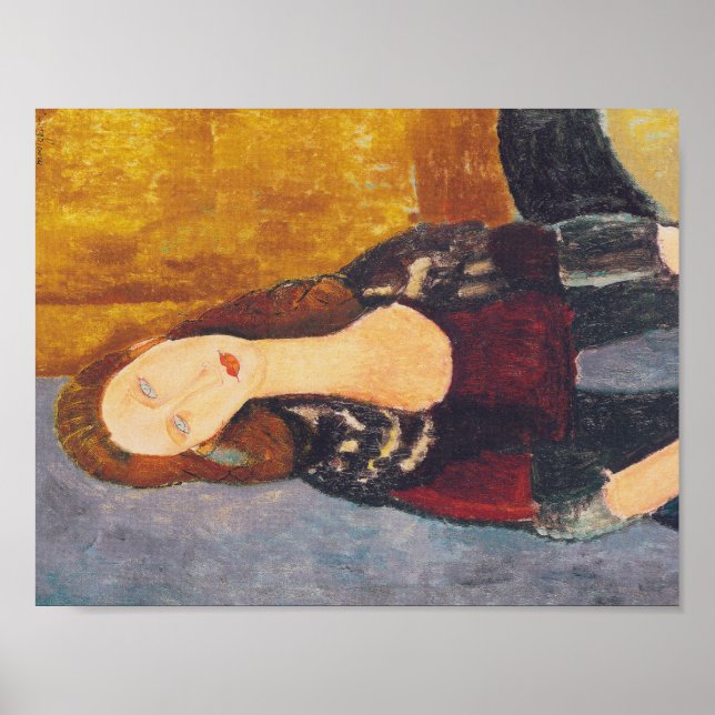 Poster Portrait de Jeanne Hebuterne par Amedeo Modigliani (Devant)