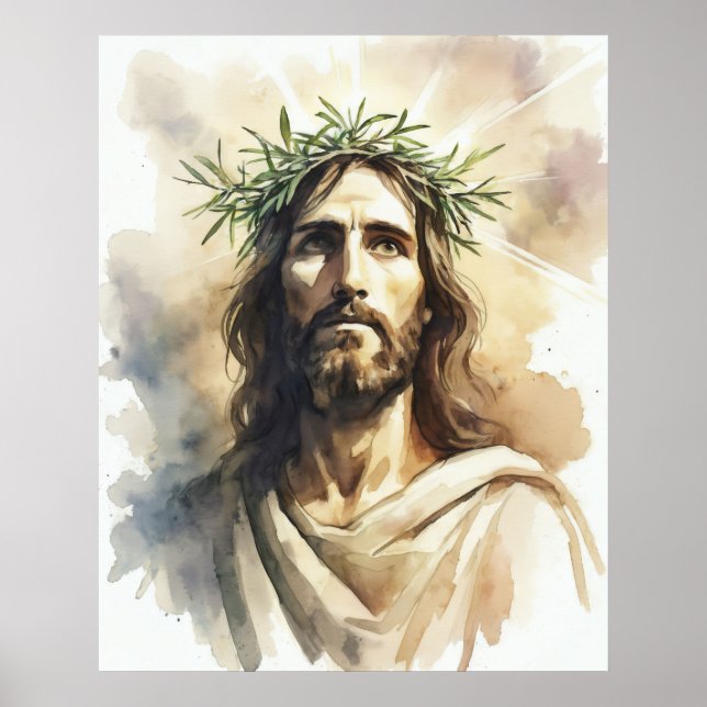 Poster Portrait de Jésus-Christ avec couronne de Branche  (Devant)
