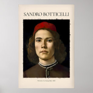 Poster Portrait de jeune homme au chapeau rouge de Bottic