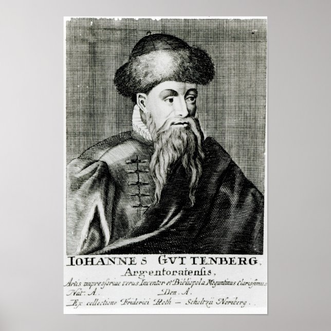 Poster Portrait de Johannes Gutenberg (Devant)