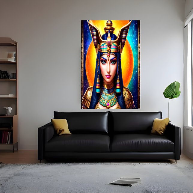 Poster Portrait de la déesse égyptienne Hathor | AI Art P (Créateur téléchargé)
