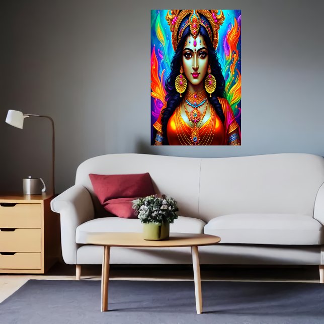 Poster Portrait de la déesse hindoue Mariamman | Art AI (Créateur téléchargé)