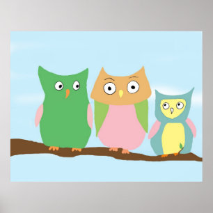 Poster Portrait de la famille Owl