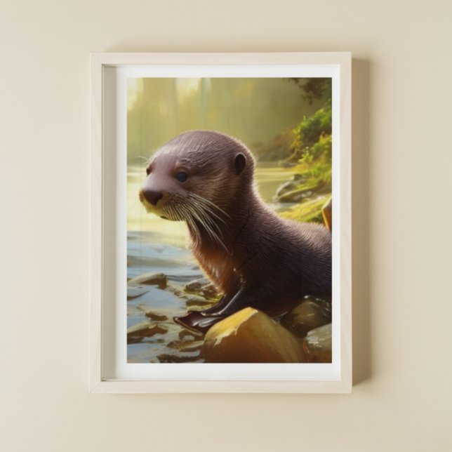 Poster Portrait de la faune de Baby Otter (Créateur téléchargé)