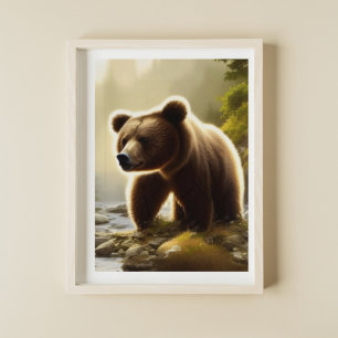 Poster Portrait de la faune de l'ours Brown
