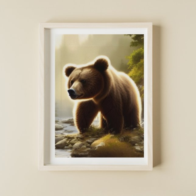 Poster Portrait de la faune de l'ours Brown (Créateur téléchargé)