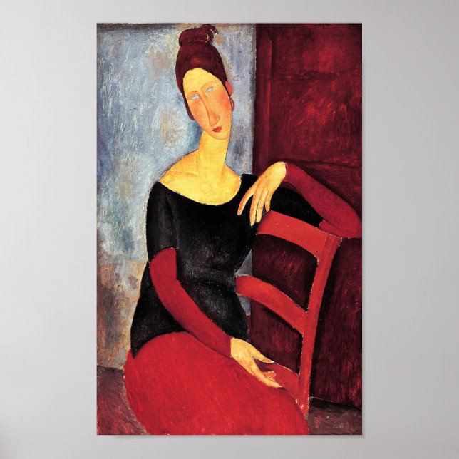 Poster Portrait de la femme de l'artiste, Modigliani (Devant)