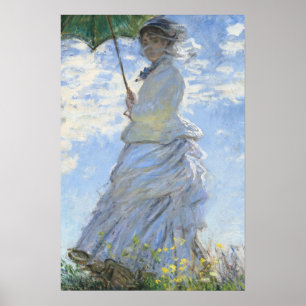 Poster Portrait de la femme prés parasol
