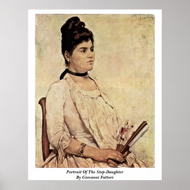 Poster Portrait De La Fille-Étape Par Giovanni Fattori (Devant)