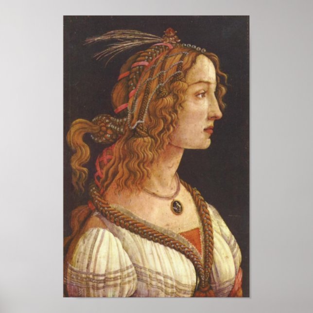 Poster Portrait de la jeune Simonetta Vespucci (Devant)